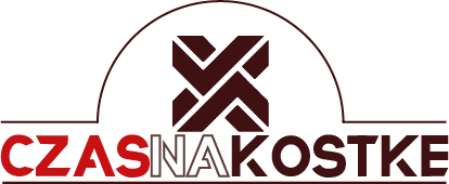 Logo firmy zajmującej się układaniem kostki brukowej, symbolizujące profesjonalizm w brukarstwie.